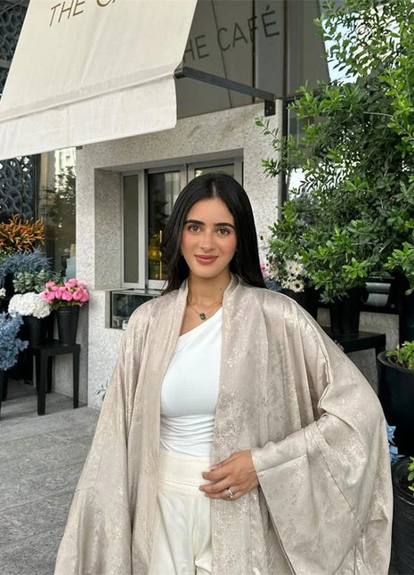 Shiny Satin Open Kimono Abaya 2025 Ramadan Dubai Luxury Muslim Kaftan Dress for Women Islam Clothing Robe Femme Musulmane