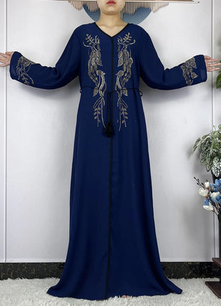 New African Abayas For Women Long Sleeved Chiffon Loose Femme Elegant Robe Dubai Islam Fashion Party Evening Dresses With Scarf