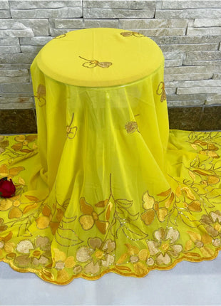 New Muslim Ramadan Scarf  Femme Musulman Foulard Hijabs For Woman African Islam Dubai Chiffon Sequins Embroidery Scarf Shawl