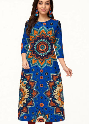 Women's Casual Fashionable And Comfortable Kurt Dress Straight Tube Casual Ethnic Round Neck Marokkanische Kleider Kaftan