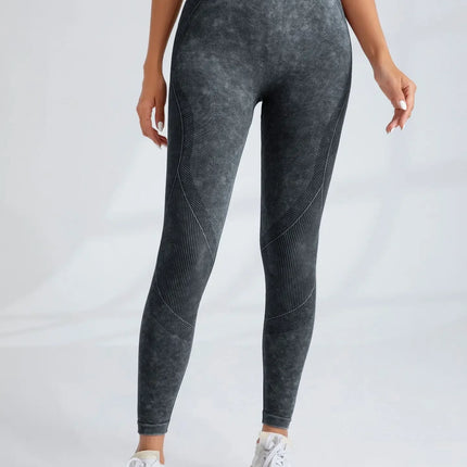 Women Seamless Gym High Waist Yoga Pants Hip Lifting Outdoor Sports Tight Waist Letter Sand Washed Pants Exercise Yoga Leggings