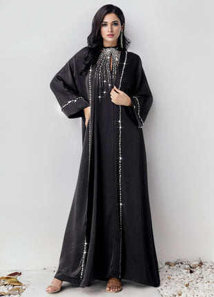 Eid Dress for Women Abaya 2 Piece Set Diamond Party Long Dresses Muslim Caftan Robe Jalabiya Ramadan Dubai Kaftan Vestido Largos