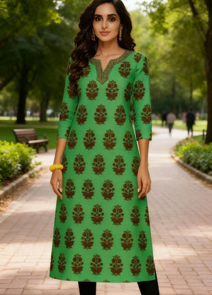 Muslim Women Kurt Casual Dress National Style Straight Casual Ethnic Flower Mandarin Design Suitable Morocco Marokkaanse Kaftan