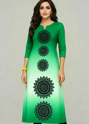 Muslim Women's Kurt Casual Fashion Dress Straight Tube Casual Ethnic Flower Muslim Fashion Long Sleeve Dresses National Style