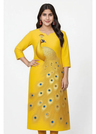 Muslim Dress Kurt Women's Fashionable Long Sleeved Straight Tube Casual Round Neck Elephant Pattern Islamic Women Clothing