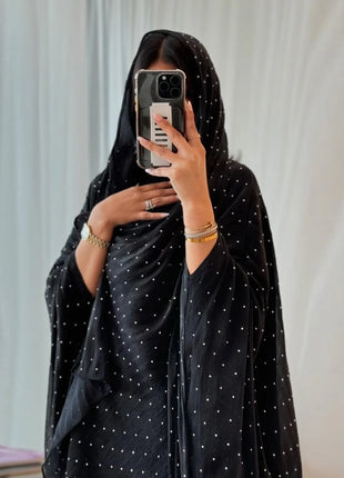 Middle Eastern Islamic Three-Piece Clothing for Women Ramadan Muslim Modest Abaya Dress with Hijab 2025 New Turkey Kaftan Robe