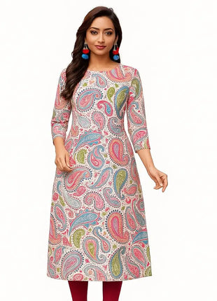 Muslim Dress Kurt Women's Fashionable Elegant Straight Tube Casual Flowers Color Elephant Pattern Abito Donna Musulmana Slit hem