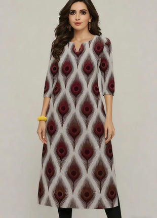 Muslim Kurtta women's Casual Fashion Dress National style Straight Tube Casual Ethnic Flower Round Neck Regular Design Sense
