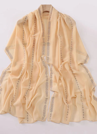 Hot Diamond Pearl Chiffon Hijabs for Women Muslim Fashion Long Shawl Head Wrap for Women Turbans for Women Ramadan Turban Femme