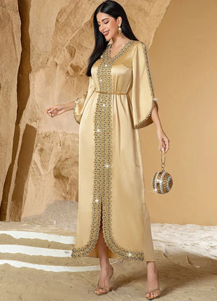 Eid Muslim Dress For Women Ramadan Jalabiya Lace Diamond Party Dresses Abaya Long Robe Morocco Dubai Kaftan Vestidos Largos 2026