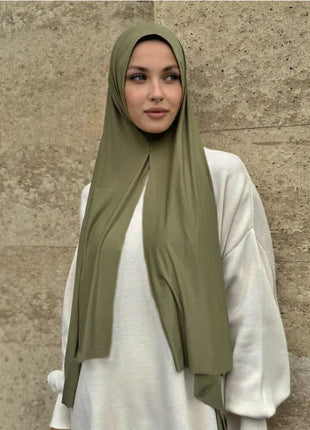 Instant Hijab Scarf for Women Muslim Easy To Wear Jersey Head Scarf Wrap Thin Breathable Soft Sunscreen Pullover Head Wrap