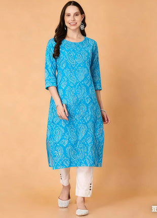 Muslim Kurt Women's Fashionable And Comfortable Kurtta With Flowers Straight Tube And National style Abito Donna Musulmana