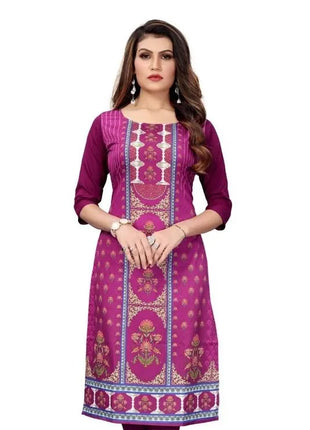 Muslim Women Kurt Fashionable Elegant Straight Tube Casual Flowers Pattern Slit Hem Comfortable Dress Islamitische Dames Kleding