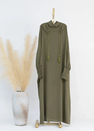 2024 Clothes for Muslim Women Fashion Summer Autumn Muslim Long Sleeve Solid Color Long Abaya Hijab Dress Kaftan Abaya Dubai