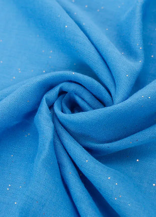 Shimmer Glitter Cotton Viscose Hijab Scarves For Women Muslim Long Shawls Headscarf Wraps Solid Headbands Stole Bufandas Turbans