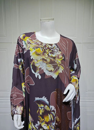 Muslim Dress for Women Chiffon Diamond Party Abaya Dresses Arab Long Robe Morocco Dubai Kaftan Vestidos Jalabiya Ramadan Eid