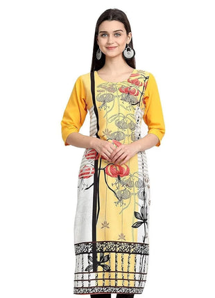 Muslim Dress Kurt Women's Fashionable And Elegant Long Sleeved Straight Tube Casual RSlit Hem Flowers Pattern Noble Skirt 2026