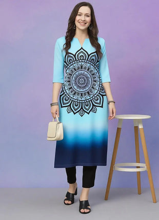 National style Muslim Women Kurtta Casual Dress Long Sleeve Straight Casual Ethnic Mandarin 3D Design Suitable Caftan Femme