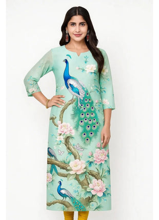 Muslim Kurt Women's Fashionable And Comfortable Dress With Peacock Straight Tube And A Variety Of Vacation Styles