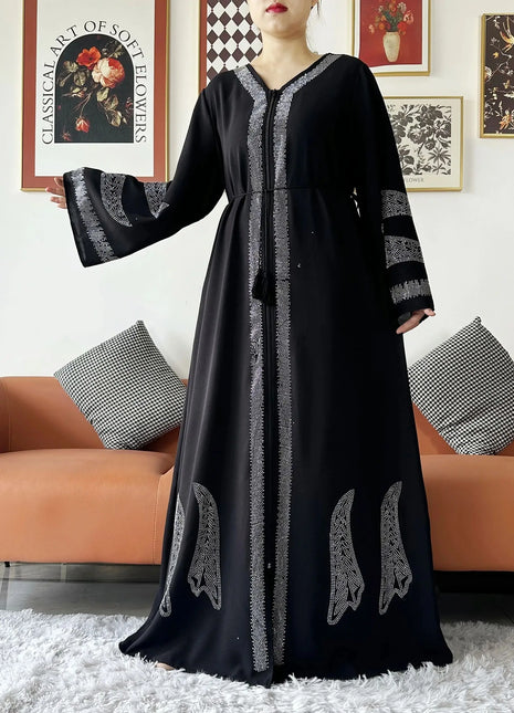 2024 Women Elegant Party Dress Chiffon Open Abaya Muslim Women Dress Islamic Clothing Cardigan Abaya Women Muslim Dress