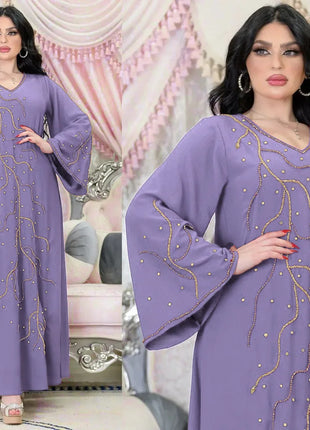Caftan Eid Elegant Muslim Women Dress Ramadan Party Dubai Abaya Turkey Islam Long Evening Dresses Musulmane Elegant Vestidos