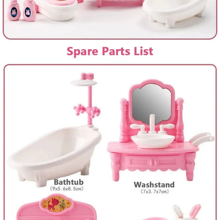 Hot Sale Cute Kawaii Pink 10 Items/Lot Miniature Dollhouse Furniture Accessory Kids Toys Kitchen Cooking Things For Girl Gifts