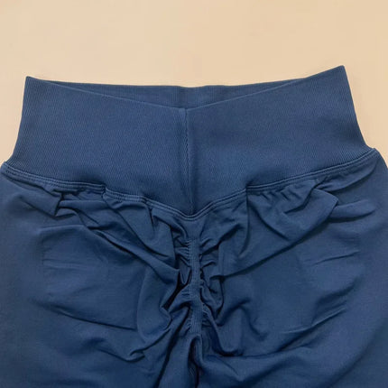 Women's High-Waisted European Style Seamless Leggings For Cycling Fitness Outdoor Sports Peach Push-Up Waist Leggings