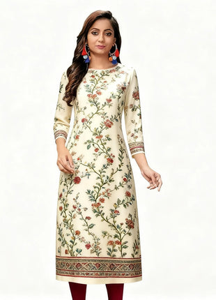 Muslim 2026 Women's Kurt Fashionable And Elegant Straight Tube Casual Kurtta Flowers Pattern Comfortable Dress Slit hem Abaya