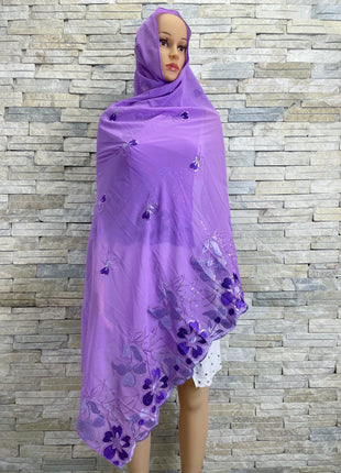 New Muslim Ramadan Scarf  Femme Musulman Foulard Hijabs For Woman African Islam Dubai Chiffon Sequins Embroidery Scarf Shawl