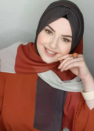 Islamic Scarf Women Luxury Blue Chiffon Hijab Abaya Hijabs For Woman Abayas Jersey Muslim Dress Turbans Head Instant Head Wrap