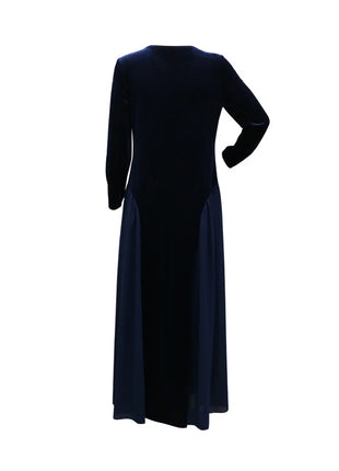 Women Dubai Arab Muslim Velvet Chiffon Splicing Diamond Evening Dress Jalabia Women's Clothing Abaya Robe