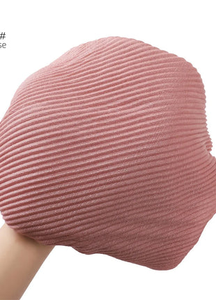 New Breathable Soft Solid Color Silver Silk Crumpled Shiny Pleated Shawl Women's Hair Towel Scarf One Piece Dropshipping