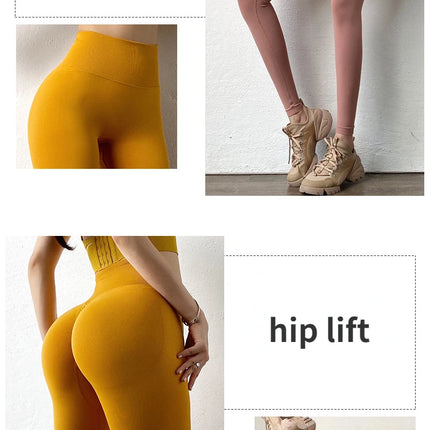 High Waist Solid Leggings Women Seamless Slim Tights Fitness Yoga Elastic Leggings Push Up Butt Knit Fashion Gym Workout Pants