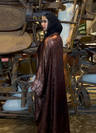 Shiny Satin Open Kimono Abaya 2025 Ramadan Dubai Luxury Muslim Kaftan Dress for Women Islam Clothing Robe Femme Musulmane