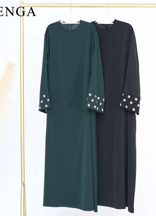 2024 Daisy Embroidery Muslim Modest Dress for Women Eid Saudi Arabia Dubai Abaya Luxury Islam Turkey Holiday Party Jalabiya Robe