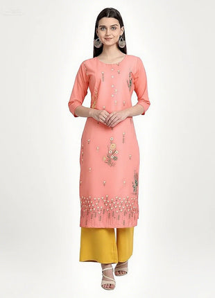 Muslim Women Kurtta Casual Dress Middle Eastern Straight Casual Ethnic Slit hem Mandarin National Style Caftan Marocain Femme