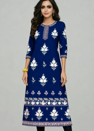 National style Women's Kurtta Casual Fashion Dress Slit hem Kurtta Tube Casual Ethnic Abito Donna Musulmana Girls Prayer Dress
