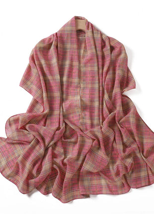 175*70CM New Plaid Print Islam Long Chiffon Scarf Wrapped Scarf Muslim Women's Hijabs Shawl Ramadan Female