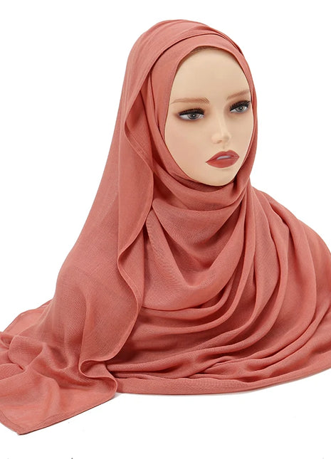 Muslim Modal Hijab Rayon Cotton Shawls for Women Plain Scarf Big Size Headscarf Islamic Turban Headband 190*85cm