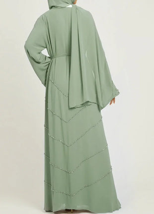 Eid Muslim Women Abaya Morocco Party Dress Abayas Elegant Prayer Diamond Long Sleeve Robe Dresses Ramadan Musulman Maxi Vestidos