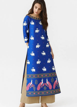National style Women's Kurtta Casual Fashion Dress Slit hem Kurtta Tube Casual Ethnic Abito Donna Musulmana Girls Prayer Dress