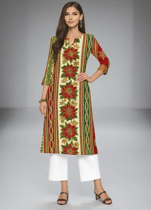 Muslim Women's Kurt Fashionable And Elegant Long Sleeved Straight Tube Casual O-neck Peacock Pattern Kaftan Marroqui Mujer