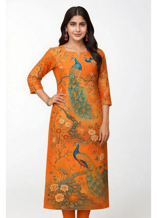 Muslim Kurt Women's Fashionable And Comfortable Dress With Peacock Straight Tube And A Variety Of Vacation Styles