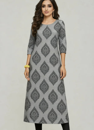 Muslim Dress Kurtta Women's Fashionable Slit hem Straight Tube Casual Elephant Women Dress Turkish Abaya Abito Donna Musulmana
