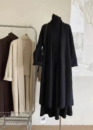 3 Piece Set Muslim Women Waistcoat Cardigan Sweater Coat Knitted Long Skirt Suit Knitting Skirts Ensemble Morocco Casual Outfits