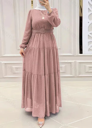 Long Robe Modest Muslim Women Abaya Sashes Dresses Jalabiya Eid Ramadan Morocco Dubai Saudi Kaftan Islam Vestidos Arab Abayas