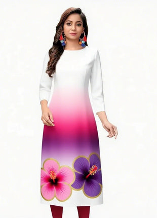 Muslim Women Kurtta Casual Fashion Dress Straight Tube Casual Ethnic Peacock Mandarin National Style Regular Women Turkish Abaya