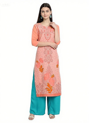 Muslim Dress Kurtta Women Fashionable Elegant National Style Straight Tube Casual Slit hem Abito Donna Musulmana