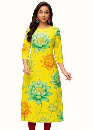 Muslim Dress Kurt Women's Fashionable Slit hem Straight Tube Casual Elephant Flowers Pattern Robe Marocain Islamic Prayer