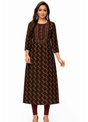 Muslim Kurt Women's Fashion Comfortable Dress Muslim Kurtta Straight Tube Casual Ethnic Slit hem New Dress Slit hem